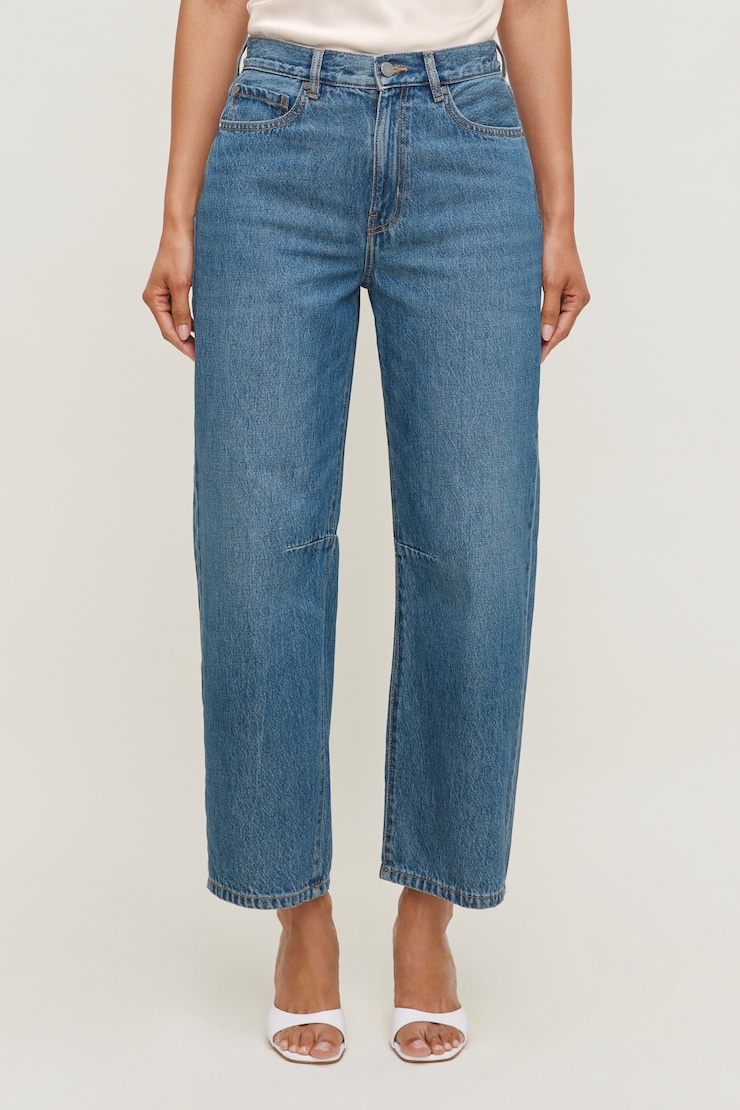 Theo Mid Rise Barrel Leg Jeans Medium Dark Indigo / Southern Blue large