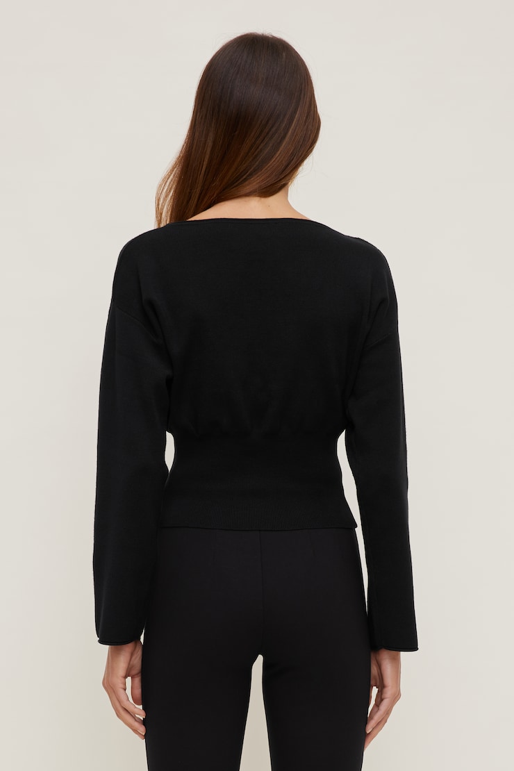 Suri Cinched Sweater Jet Black large
