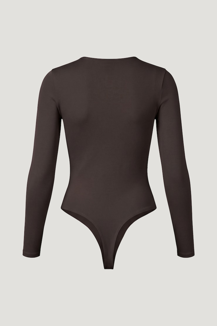 Sculpt Crewneck Bodysuit Java Brown large