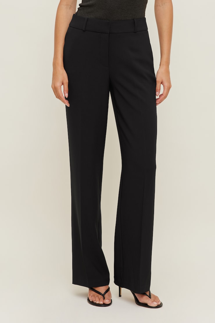 Camelia Crepe Straight Leg Pants Jet Black large