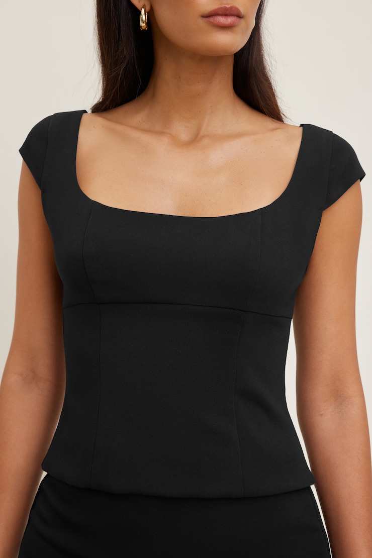 Scoop Neck Top Jet Black large