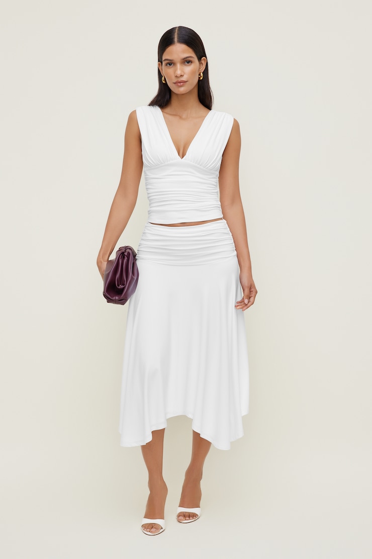 Sculpt Asymmetric Midi Skirt