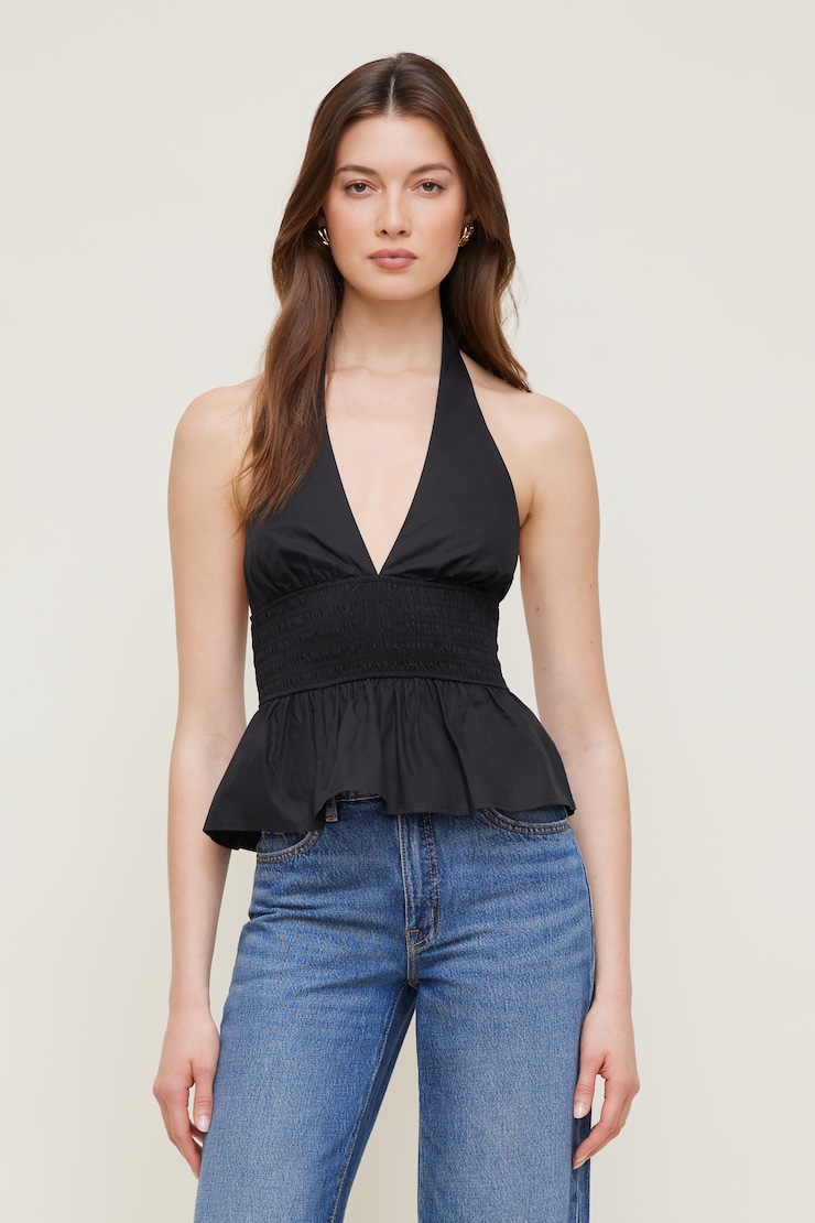 Gemma Poplin Halter Top