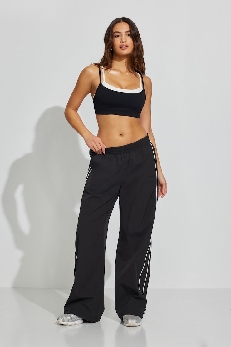 Studio Track Pants, Jet Black/White, large