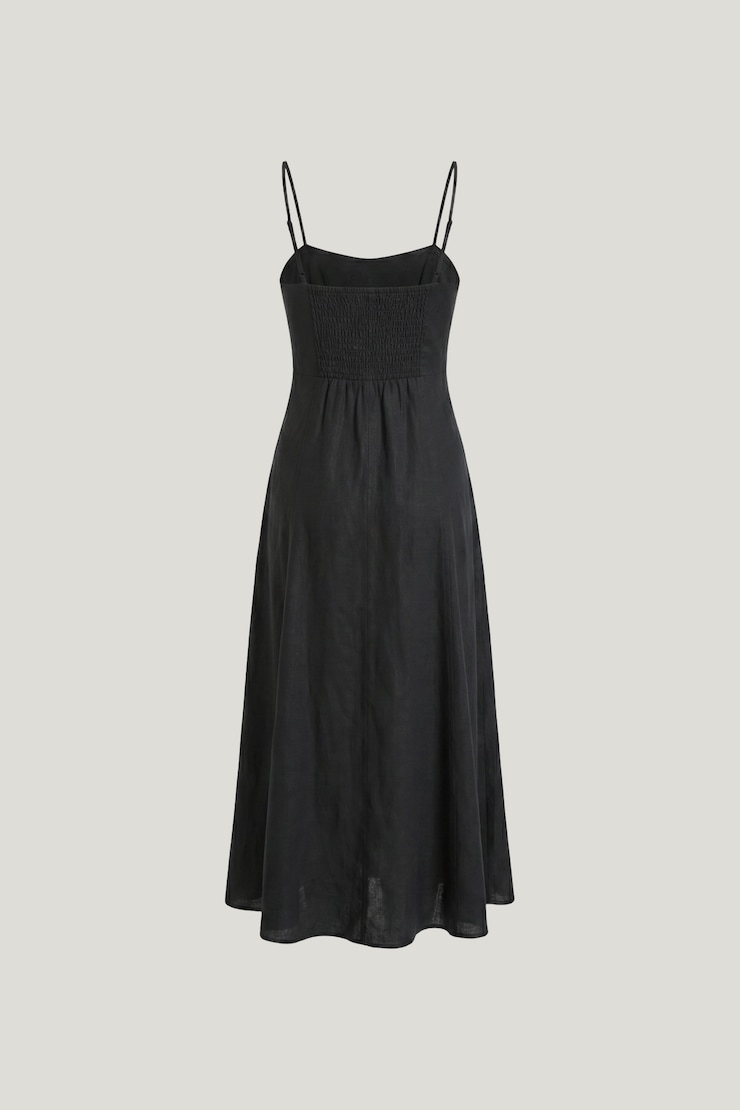 Belle Linen Midi Dress Jet Black large
