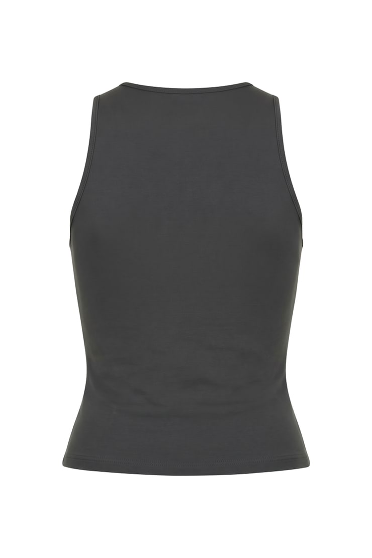 Sleek Keyhole Tank Top, Forged Iron Grey, large