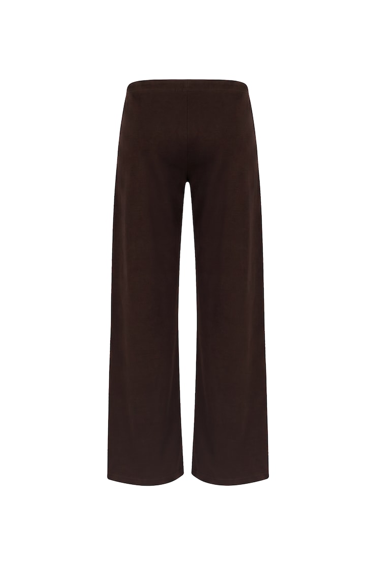 StretchTerry™ Wide Leg Pants, Chocolate Mousse Brown, large