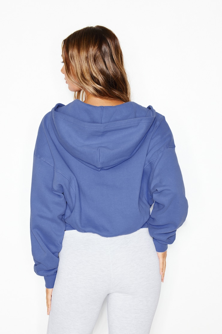 UltraFleece Cotton Zip Hoodie, Blue Blush, large