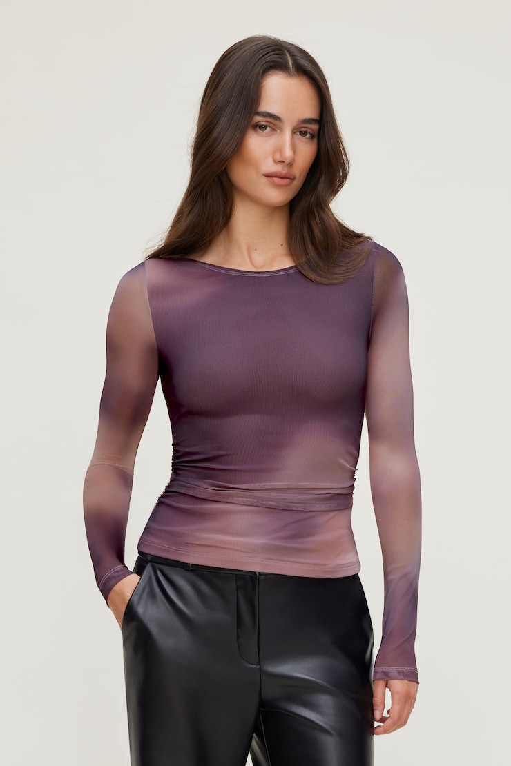 Stella Mesh Long Sleeve Top Purple Blur large