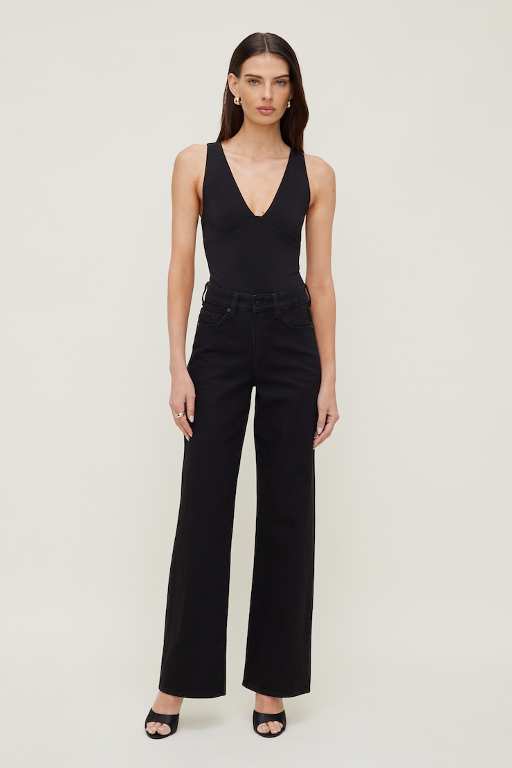 Sculpt Plunging V Neck Bodysuit Jet Black large