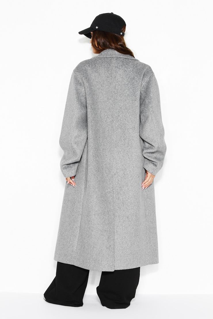 Long Wool Coat, Mélange orageux, large
