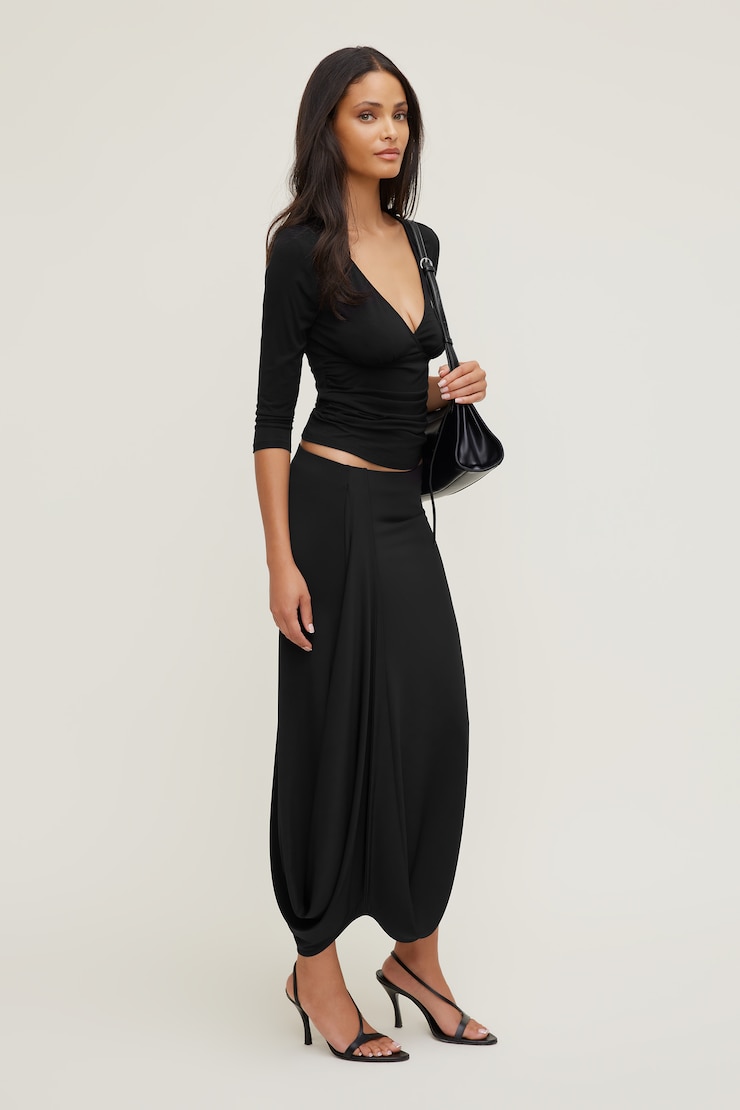 Sculpt Twisted Midi Skirt