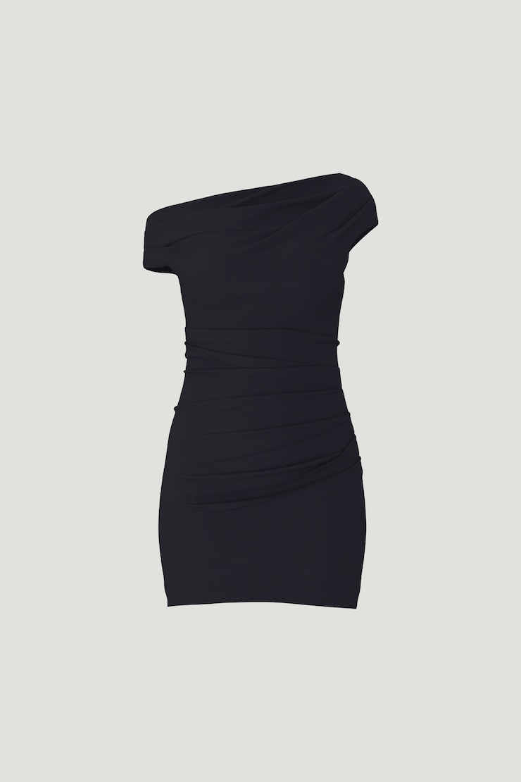 Jana Crepe Mini Dress Jet Black large