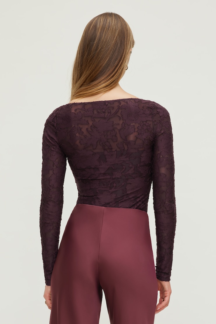 Dylane Jacquard Bodysuit Jacquard Classic Burgundy large