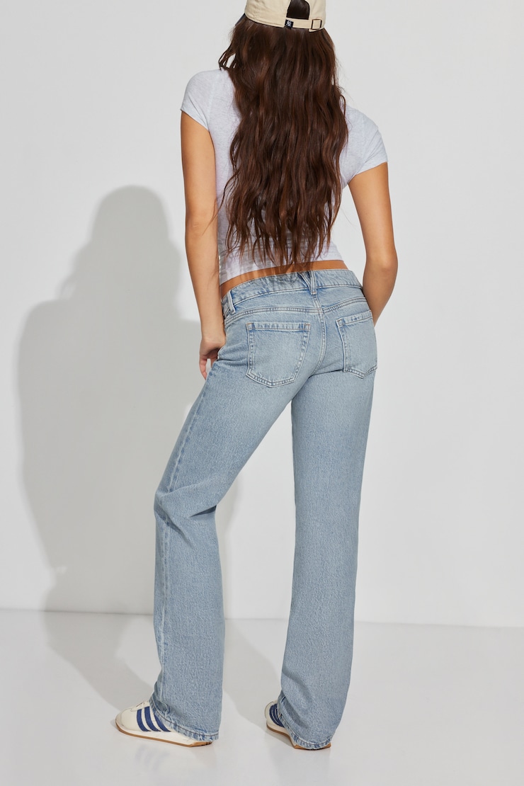 Ultra Low Rise Straight Jeans, Medium Indigo, large
