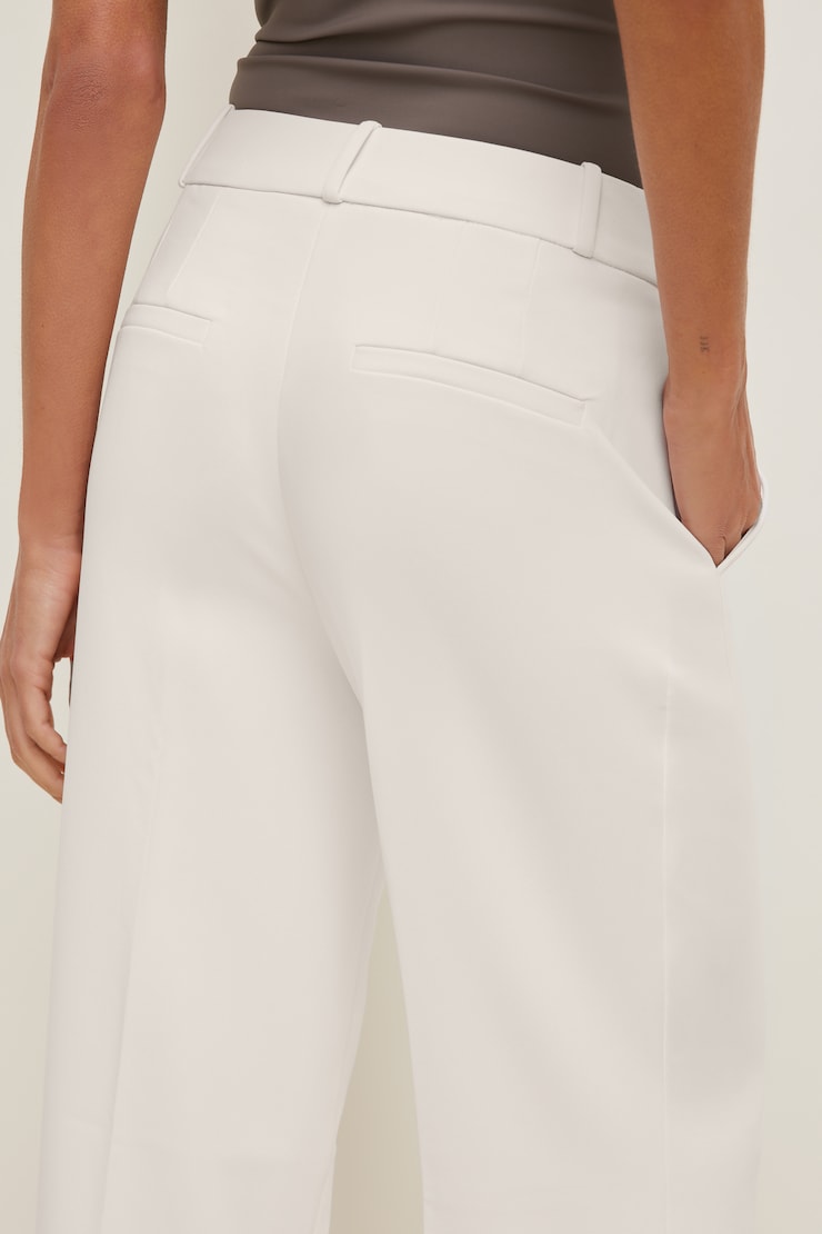 Camelia Crepe Straight Leg Pants Calming Off White large