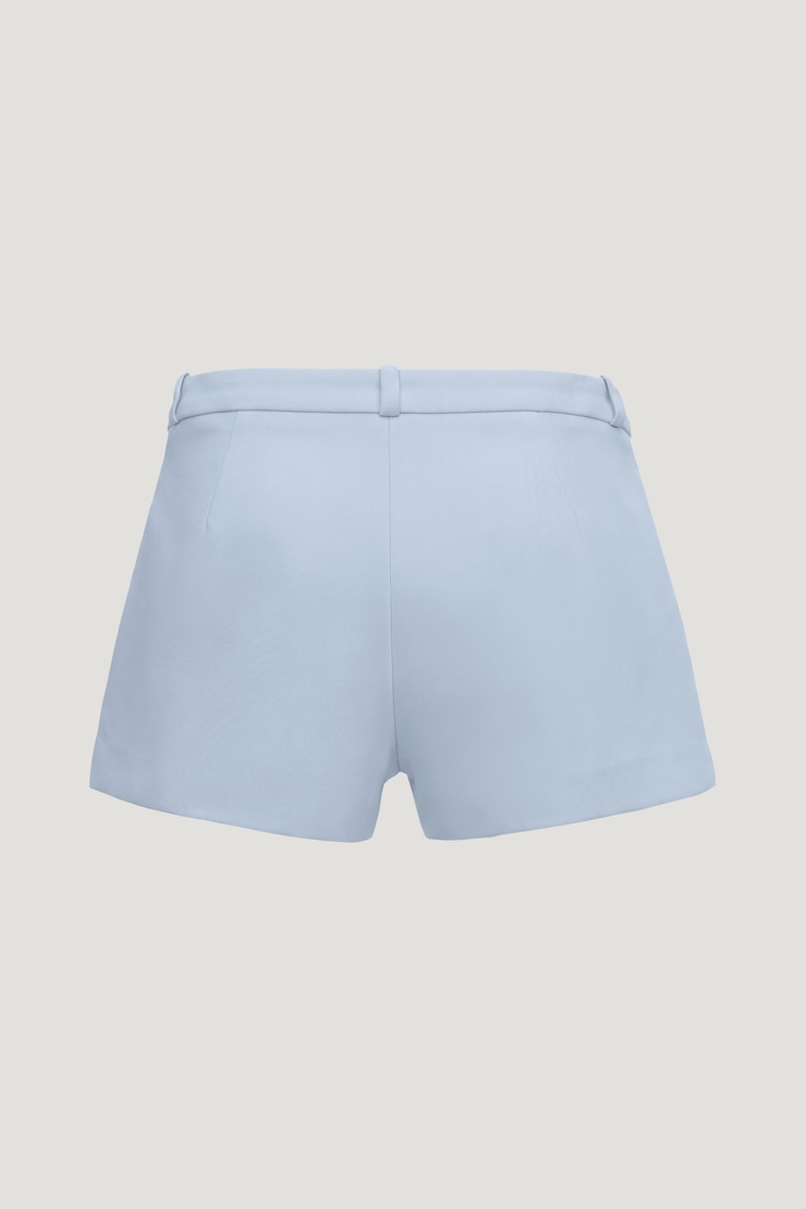Fitted Mid Rise Shorts Heather Blue large