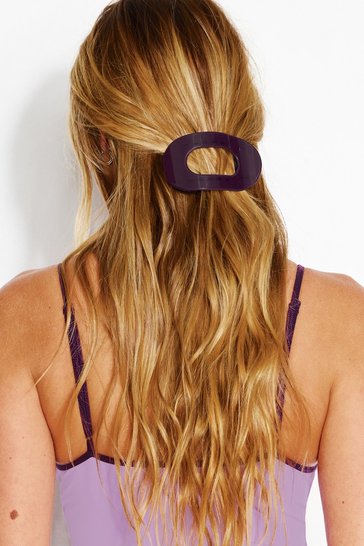 Pilates Claw Clip, Wild Berry Maroon, large