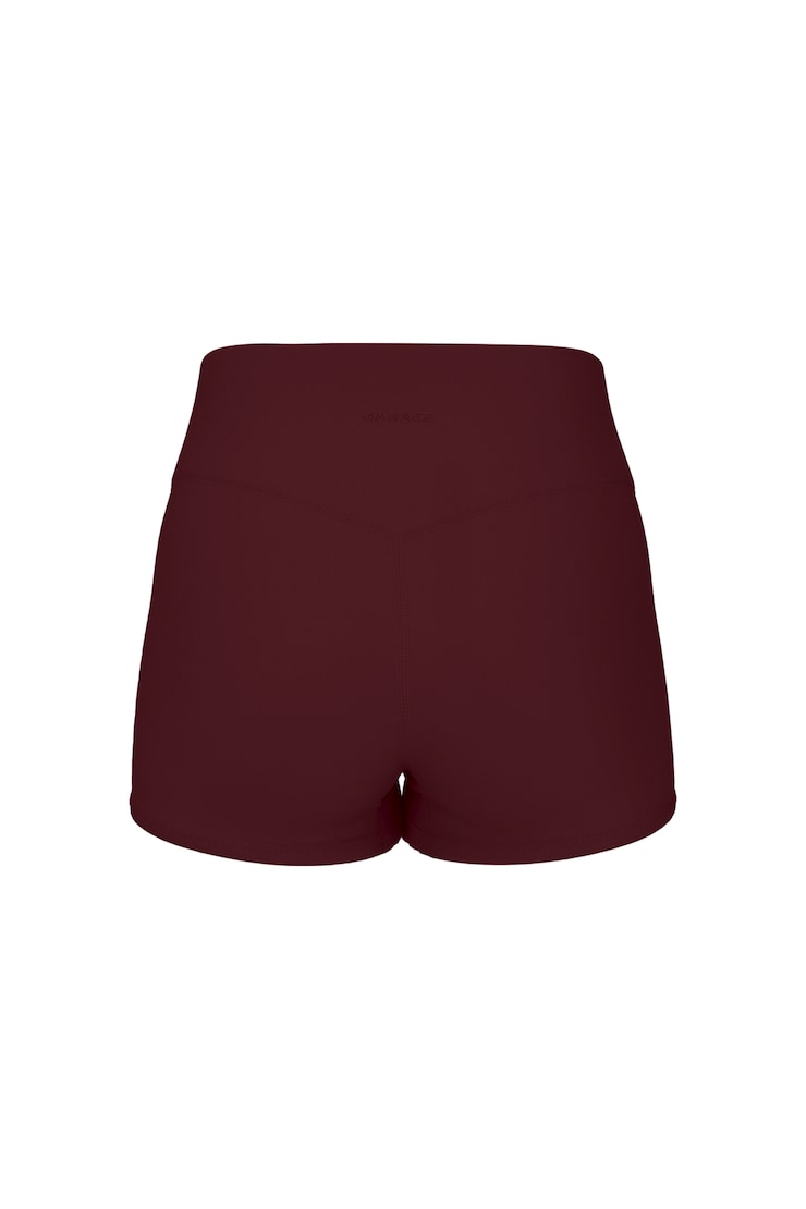 Active 3" Booty Shorts, Burgundy Bite, large