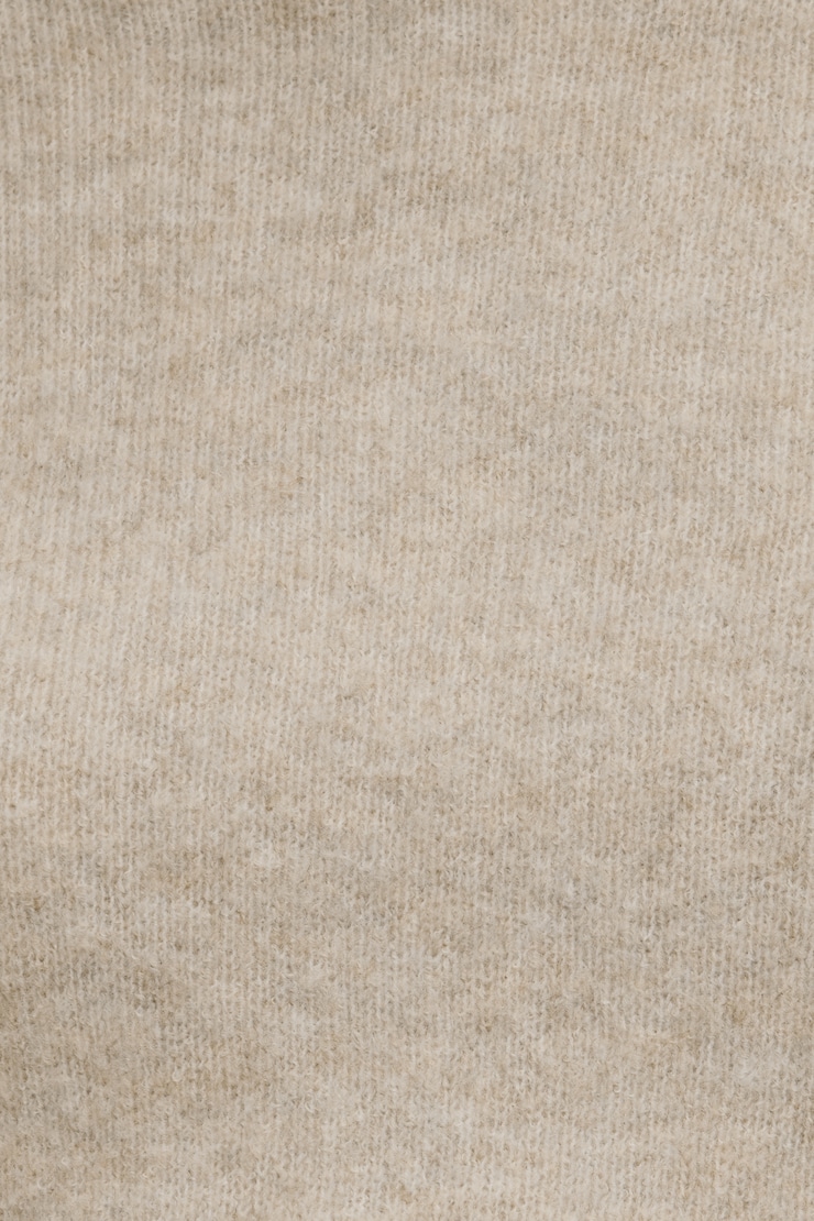 Chandail à col roulé écourté Ellora Beige mélange atmosphère large