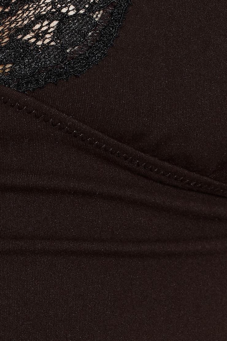 Sleek Plunge Lace Trim Cami Top