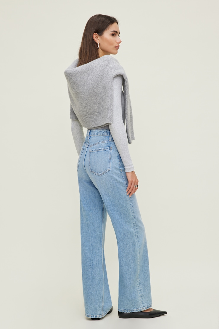 Heidi High Rise Wide Leg Jeans Medium Light Indigo / Amherst large