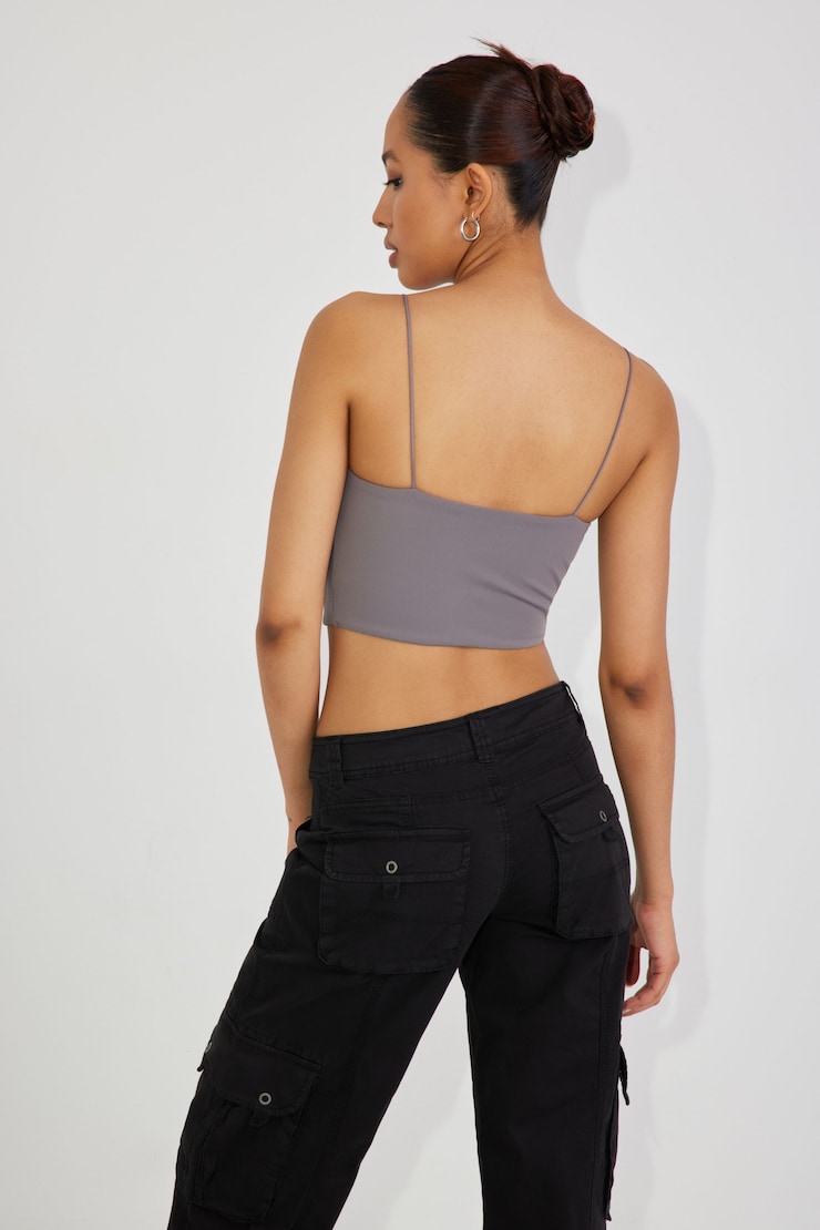 Cami écourtée Eva, Gris fumé, large