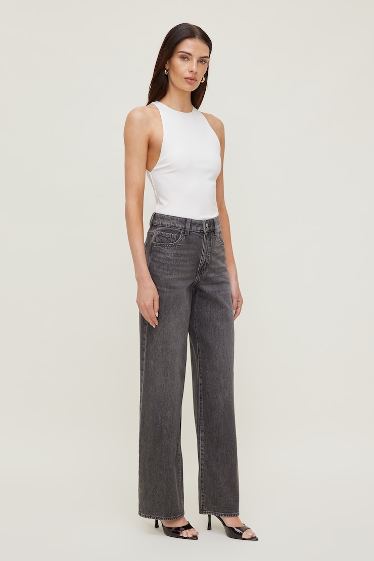 Heidi High Rise Wide Leg Jeans Medium light black / Mercury Grey large