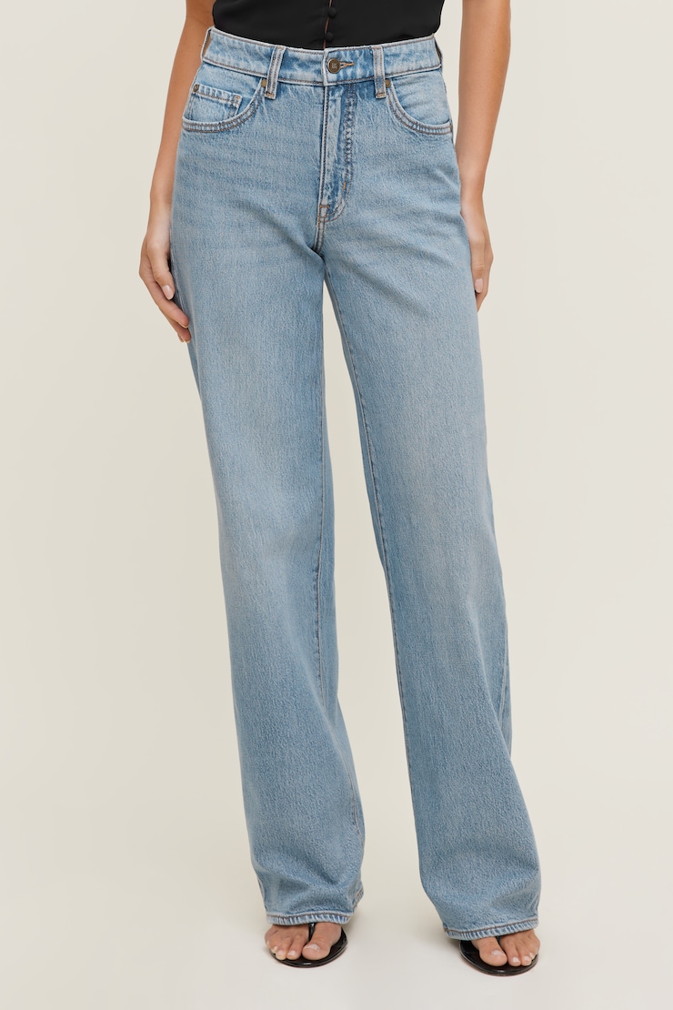 Heidi High Rise Wide Leg Jeans Medium Light Indigo / Mineral Blue large
