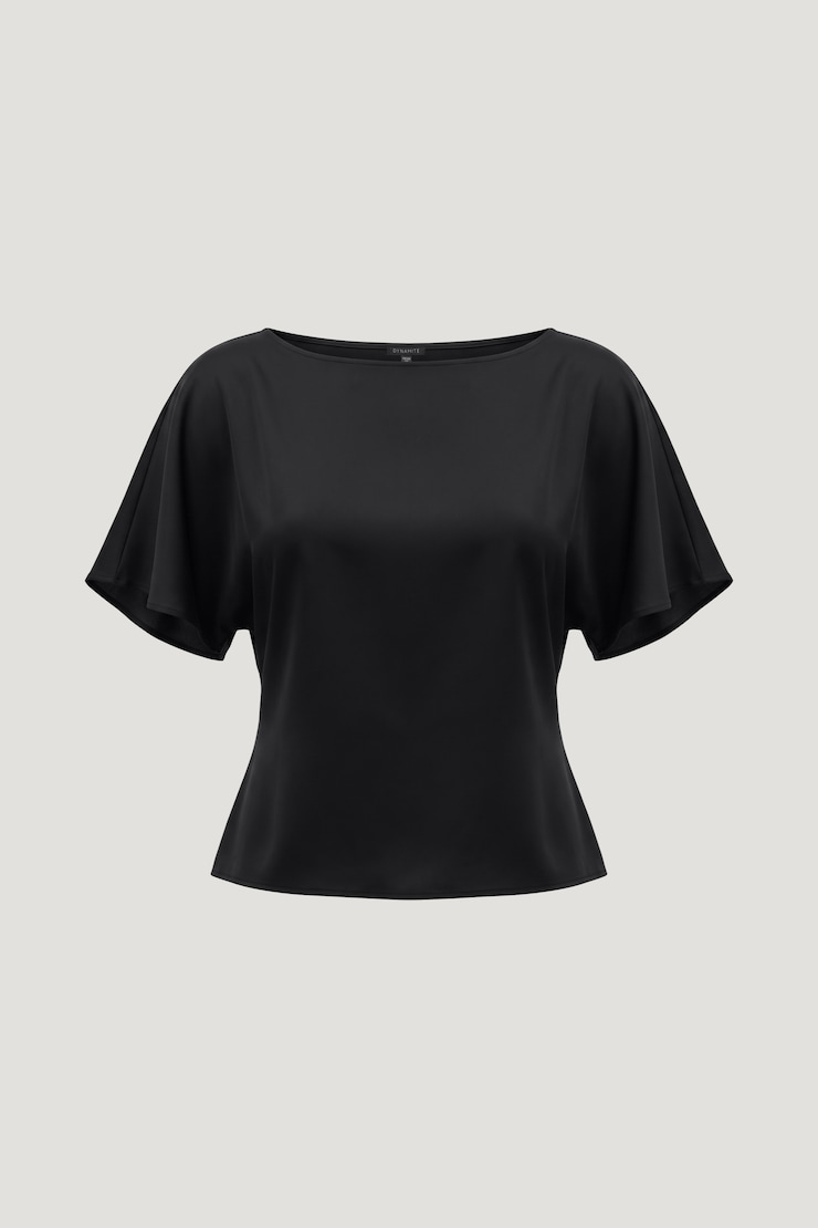 Farra Satin Blouse Jet Black large