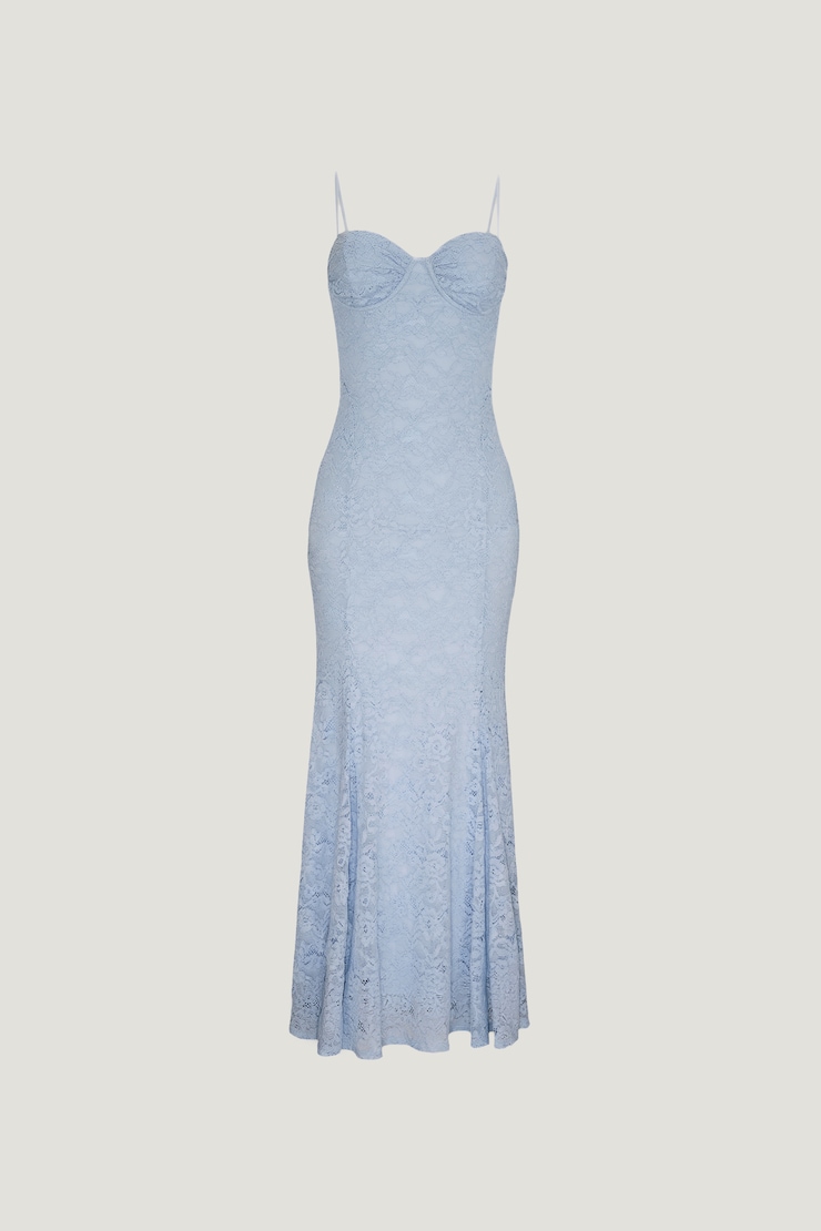 Robe maxi recouverte de dentelle Monet