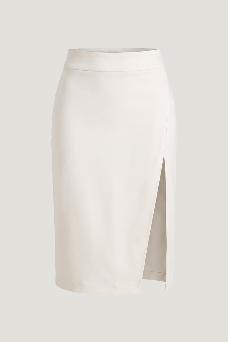 Crepe Midi Skirt Calming Off White large