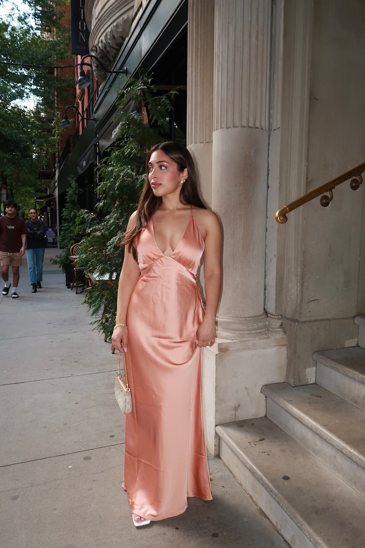 Robe maxi en satin Livia