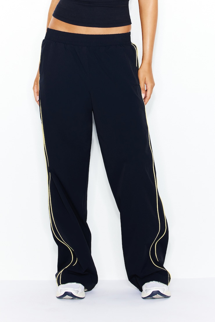 Studio Track Pants, Naughty Navy Blue/Limonada Yellow Stripes, large