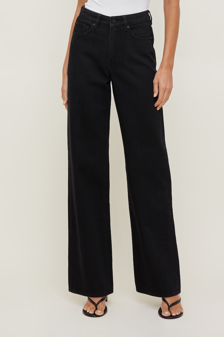 Heidi High Rise Wide Leg Jeans Dark Indigo / Noir large