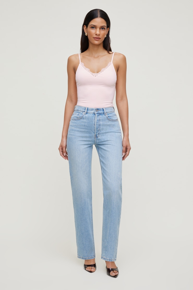 Sculpt Lace Trim Cami Top Pink | Dynamite