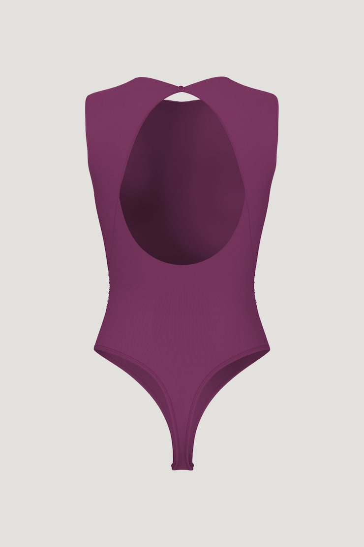 Sculpt Open Back Bodysuit Plum Caspia Purple large