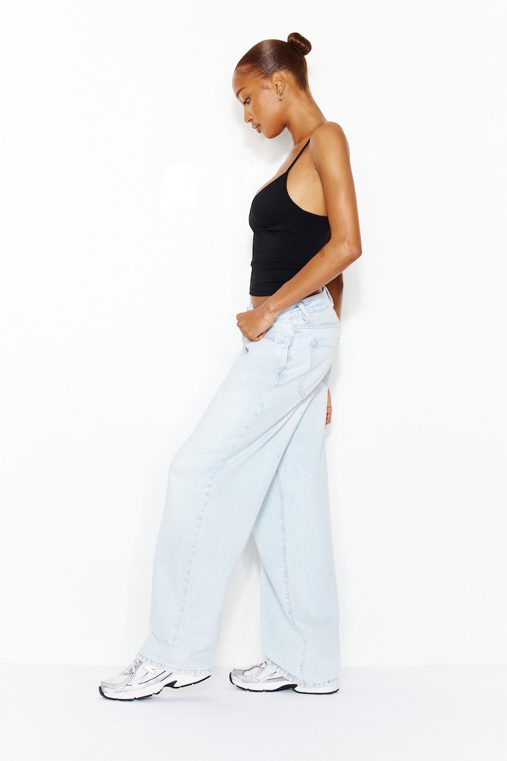 Low Rise Baggy Jeans, Lina Blue, large