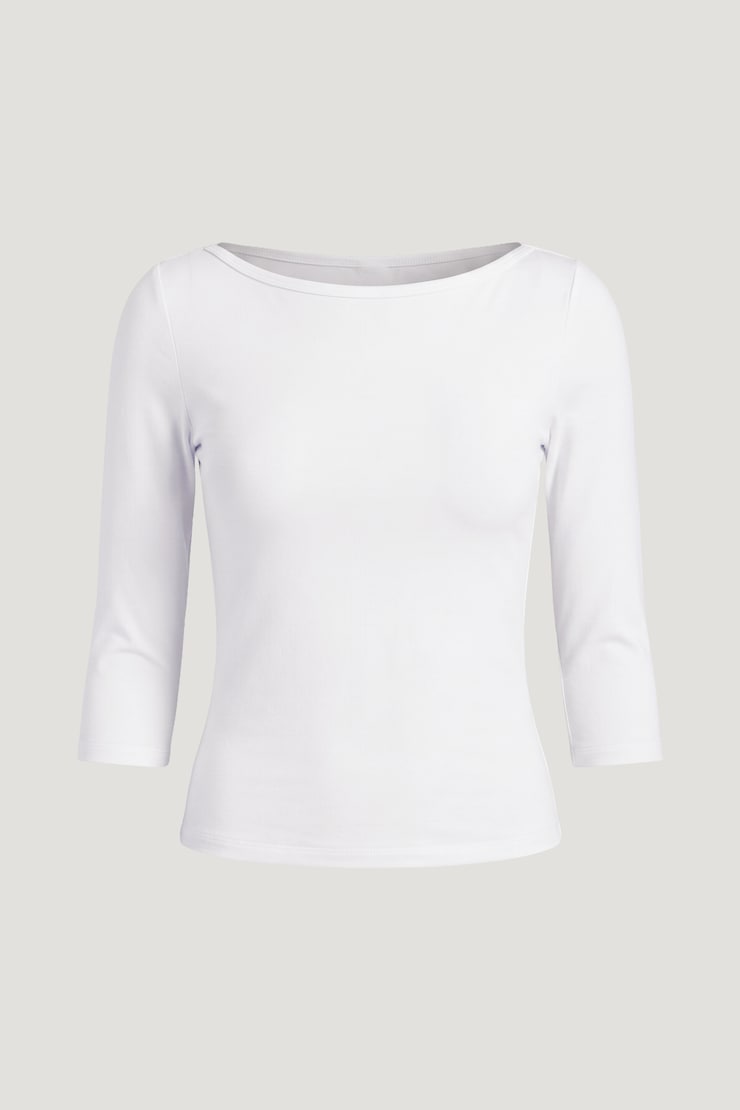 Maude Cotton Spandex T Shirt Bright White large