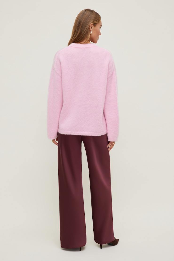 Premium Mohair Wide Sleeve Sweater Lilac Sachet Pink large