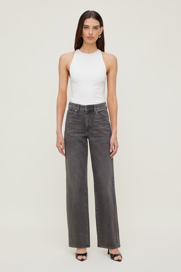 Heidi High Rise Wide Leg Jeans Medium light black / Mercury Grey large
