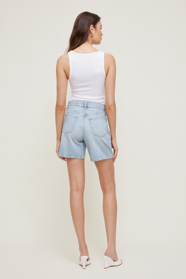 Harper High Rise Jean Shorts Medium Light Indigo / Marine large