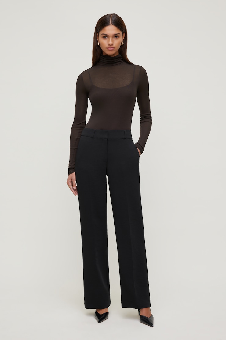 Sheer Layered Cami and Turtleneck Chocolate Torte Brown large