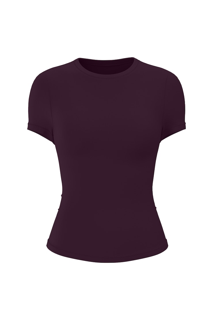 Baretouch Crewneck T-Shirt, Wild Berry Maroon, large