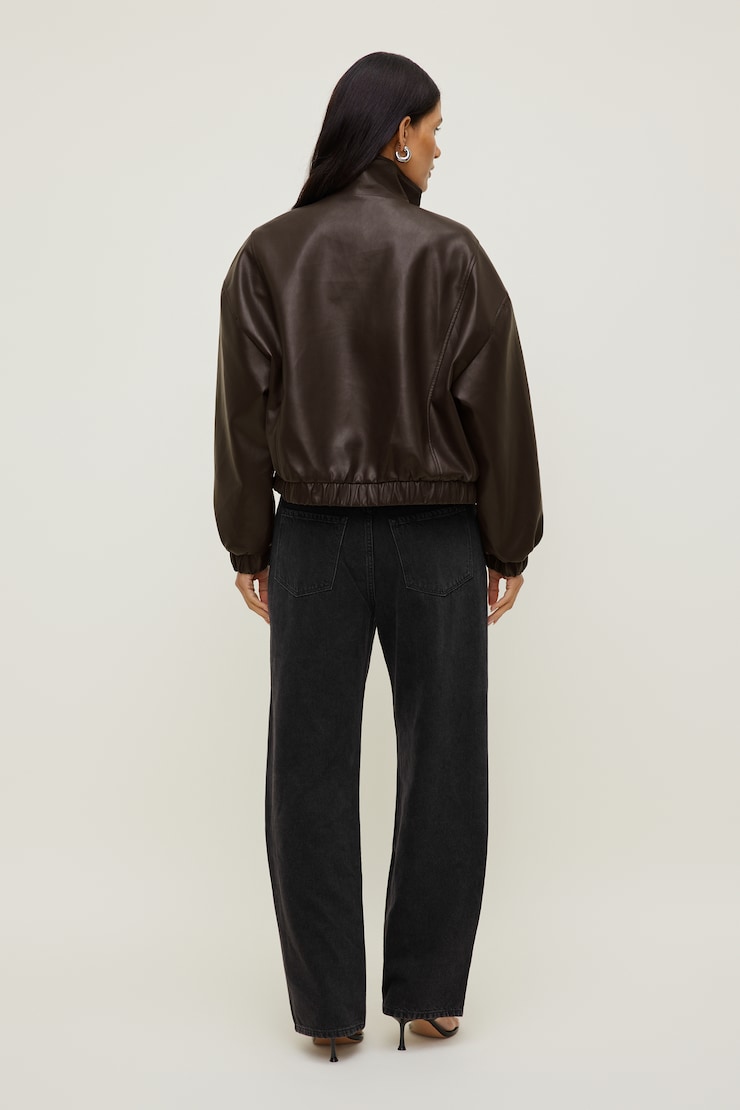 Jean Mika à taille mi-haute et jambe droite décontractée Noir tombée de la nuit large