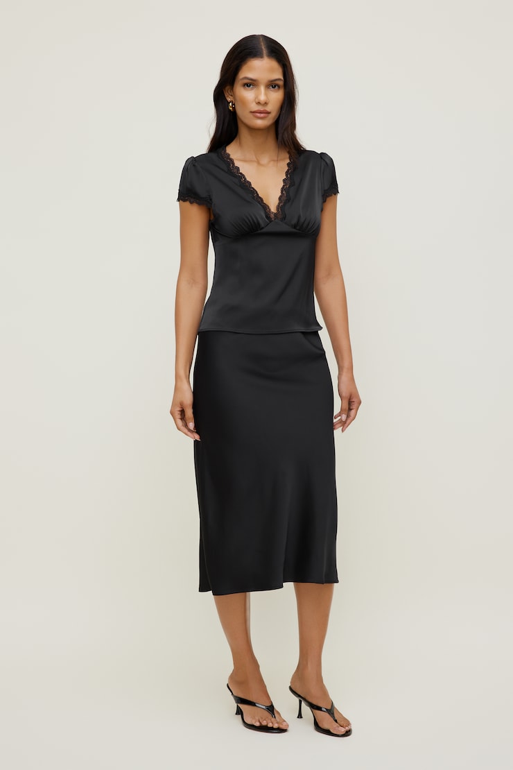 Anya Satin Blouse Jet Black large