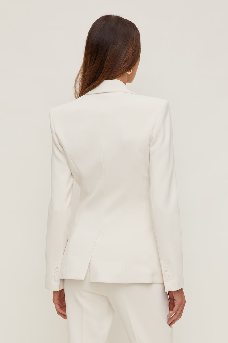 Lara Cinched Crepe Blazer Calming Off White large