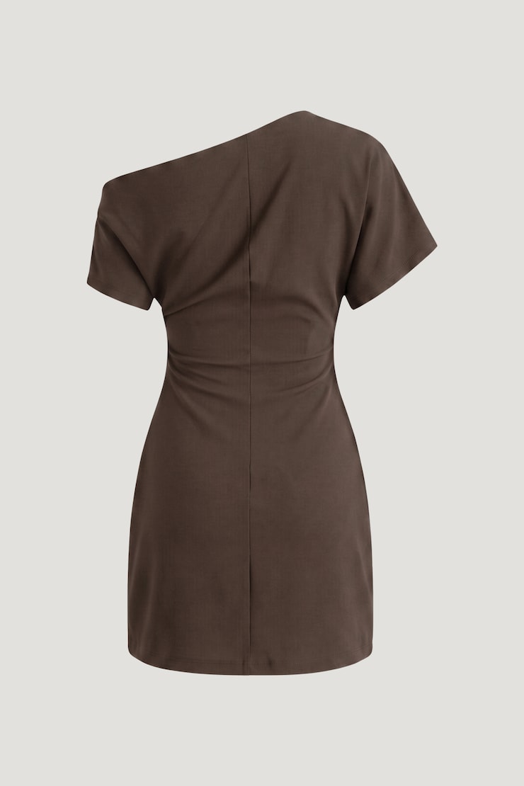Alexa Cotton Mini Dress Light Mocha Brown large