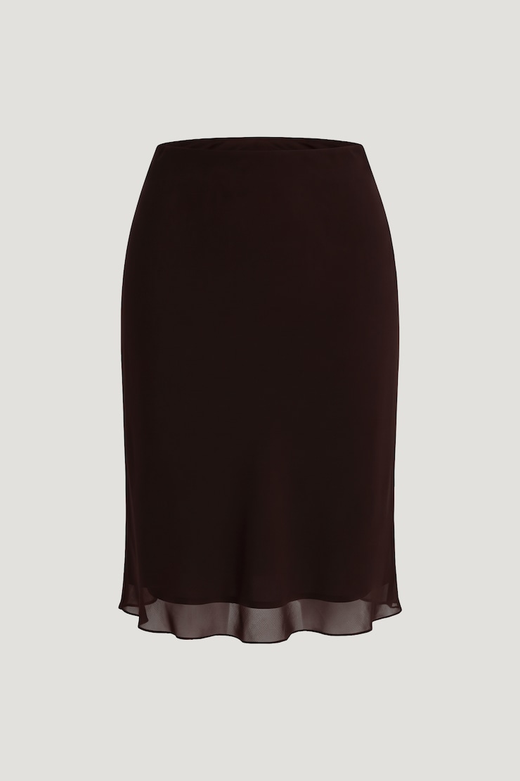 Esther Georgette Midi Skirt Cherry Lacquer Burgundy large