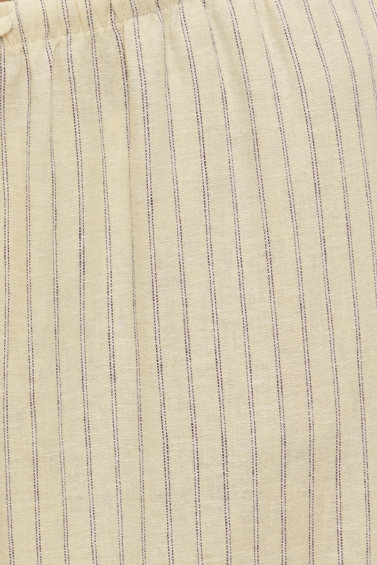 Leo Linen Wide Leg Pants Black / Yellow Stripes large